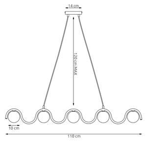 Lampadario a cavo SINUS 5xG9/8W/230V verde