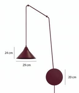 Lampadario a cavo ABRAMO 1xE27/15W/230V rosso