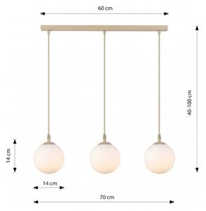 Lampadario su cavo COSMO 3xE14/10W/230V beige/bianco