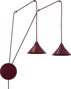 Lampadario a sospensione con cavo ABRAMO 2xE27/15W/230V rosso