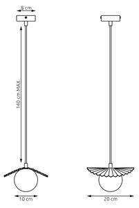 Lampada a sospensione con cavo FLORA 1xG9/8W/230V rossa
