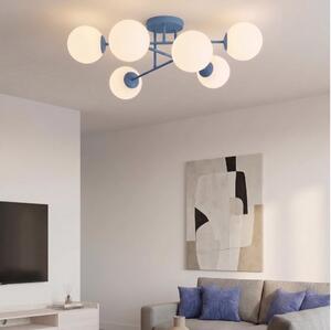 Lampadario a plafone ROMA 6xE14/10W/230V blu