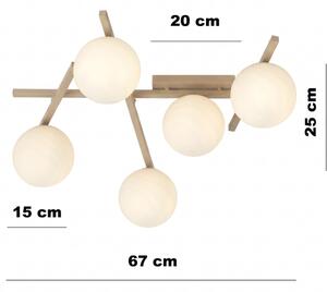 Plafoniera SMART 5xE14/10W/230V beige/bianco
