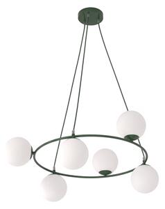 Lampadario a cavo AZURA 6xE14/10W/230V verde/bianco