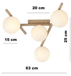 Plafoniera SMART 4xE14/10W/230V beige/bianco