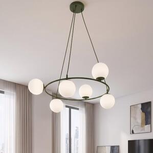 Lampadario a cavo AZURA 6xE14/10W/230V verde/bianco