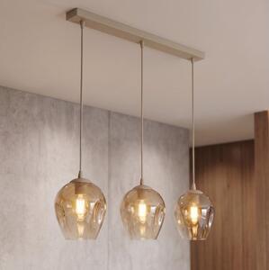Lampadario a sospensione con cavo ISTAR 3xE27/15W/230V beige/beige fumé