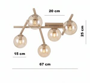 Plafoniera SMART 5xE14/10W/230V beige/beige fumé