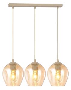 Lampadario a sospensione con cavo ISTAR 3xE27/15W/230V beige/beige fumé