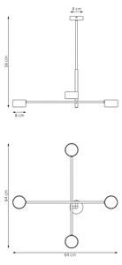 Lampadario a stelo NATSU 4xGX53/10W/230V beige