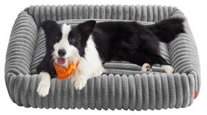 Lettino per cani Feandrea, cuscino lavabile per cani, soffice tappetino per cani, 106 x 75 x 20 cm, tortora