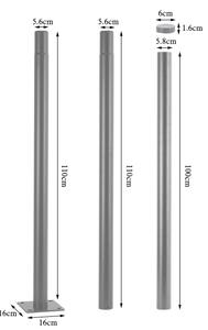 BRILAGI - Lampione stradale LED da esterno con palo da 3 m URBANSPARK LED/120W/230V grigio IP65