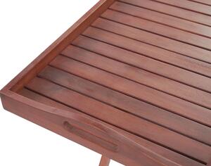 Tavolo vassoio da giardino in legno di acacia scuro piano smontabile pieghevole per esterno Beliani