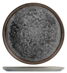 Piatto piano Velvet in stoneware marrone grigio cm 27