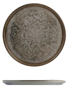 Piatto frutta Velvet in stoneware marrone grigio cm 21