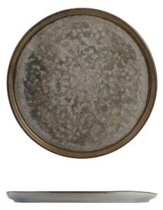 Piatto pane Velvet in stoneware marrone grigio cm 14