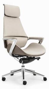 Sedia da ufficio ergonomica con poggiatesta regolabile e base cromata