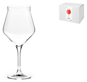 Set 6 calici birra Belgio in vetro trasparente cl 42
