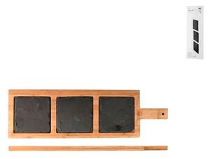 Tagliere rettangolare 1 manico in ardesia e bamboo cm 20x66