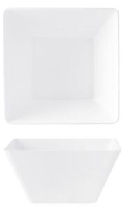 Set 4 insalatiere quadre alte 100% in melamina bianca cm 19