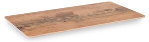 Set 6 piatti rettangolari Decoro Legno in melamina cm 17,5x32,5