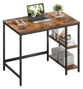 VASAGLE Scrivania per computer con 2 ripiani 100 x 75 x 50 cm marrone vintage