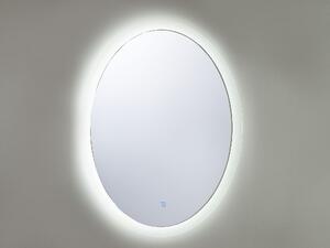 Specchio da Parete con LED Argento 60 x 80 cm Rettangolare Illuminato Sistema Antiappannamento Mobile Bagno Beliani