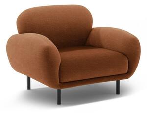 Poltrona color terracotta con rivestimento in bouclé Poppy – Micadoni