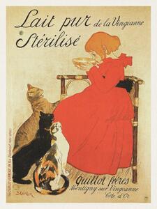Riproduzione Lait pur St rilis French Cat Poster - Th ophile Steinlen, (30 x 40 cm)