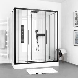 Cabina doccia completa MARWELL Bianco Urban XXL 85 x 160 x 215 cm - set completo incl. piatto doccia e rubinetto - sistema di profili in alluminio di alta qualità