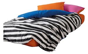 Set copripiumino e federa bianco e nero in cotone renforcé per letto matrimoniale/per letto esteso con lenzuolo incluso/4 pezzi 200x220 cm Dusk – Mijolnir