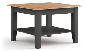 Tavolino legno massello di pino grafite e top naturale shabby chic