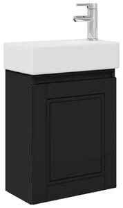 Mobile bagno con rubinetto Nero 45,5 x 22,5 x 84 cm