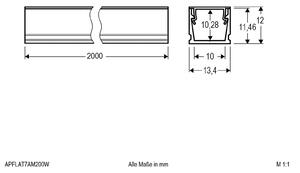 EVN APFLAT7 profilo alluminio a U 200cm, bianco