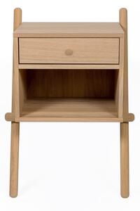 Comodino di colore naturale con effetto rovere Wiru – Woodman