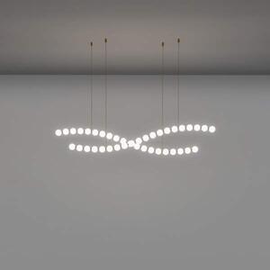 Lampadari E Sospensioni Contemporaneo Perla Sfere Vetro Opaco Oro Led 120W