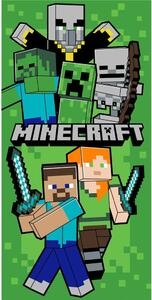 Asciugamano per bambini verde in cotone 70x140 cm Minecraft Let´s Survive – Jerry Fabrics
