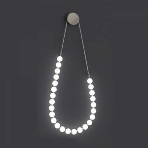 Applique Da Parete Contemporaneo Perla Sfere Vetro Opaco Cromo Led 50W