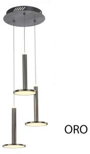 Lampadario Sospensione Moderno Tua Metallo E Lgp Oro 3 Led 27W Doppia Emissione