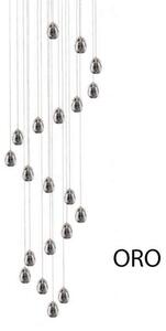 Lampadario A Sospensione Contemporaneo Golden Egg Oro Vetro Pulegoso Led 96W
