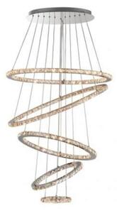 Lampadario A Sospensione Contemp Concentric Anelli Metallo E Cristalli Led 159W