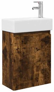 Mobile bagno con rubinetto Rovere Fumo 45,5 x 25,5 x 84 cm