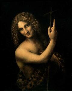 Leonardo da Vinci - Stampa artistica St John the Baptist 1513-16, (30 x 40 cm)