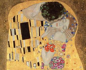 Gustav Klimt - Riproduzione Il Bacio, (40 x 35 cm)
