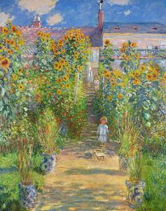 Claude Monet - Stampa artistica The Artist's Garden at Vetheuil 1880, (30 x 40 cm)
