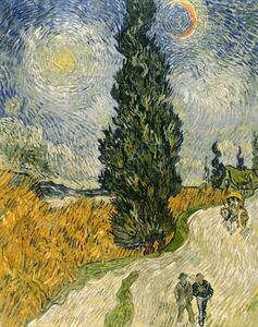 Vincent van Gogh - Riproduzione Road with Cypresses 1890, (30 x 40 cm)
