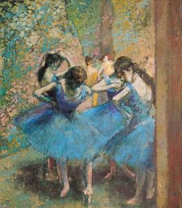 Riproduzione Dancers in blue 1890, Edgar Degas