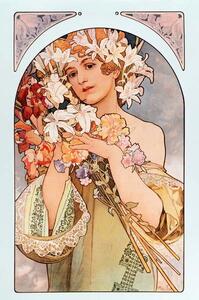 Riproduzione Poster The flower, Mucha, Alphonse Marie