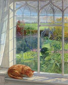 Timothy Easton - Stampa artistica Sleeping Cat and Chinese Bridge, (30 x 40 cm)