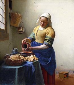 Riproduzione The Milkmaid c 1658-60, Jan (1632-75) Vermeer